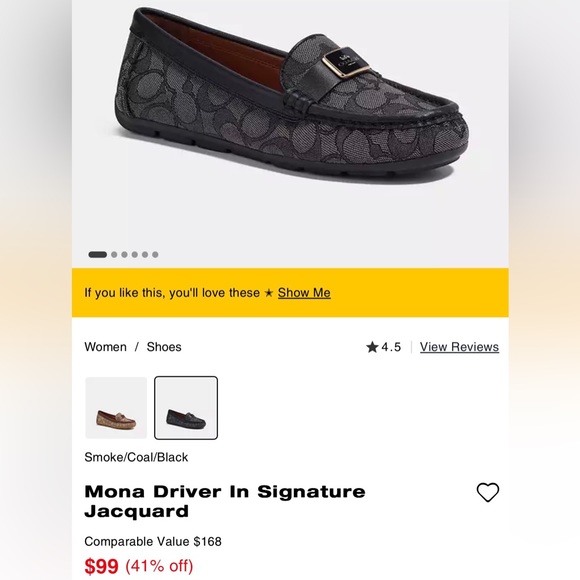 Coach loafers in black/ size 6 - Picture 2 of 6